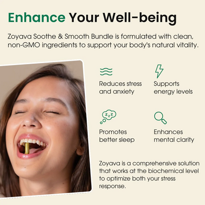 Zoyava Soothe and Smooth Bundle:Cortisol 60 and Myo-Inositol 90 Capsules Supplement Bundle